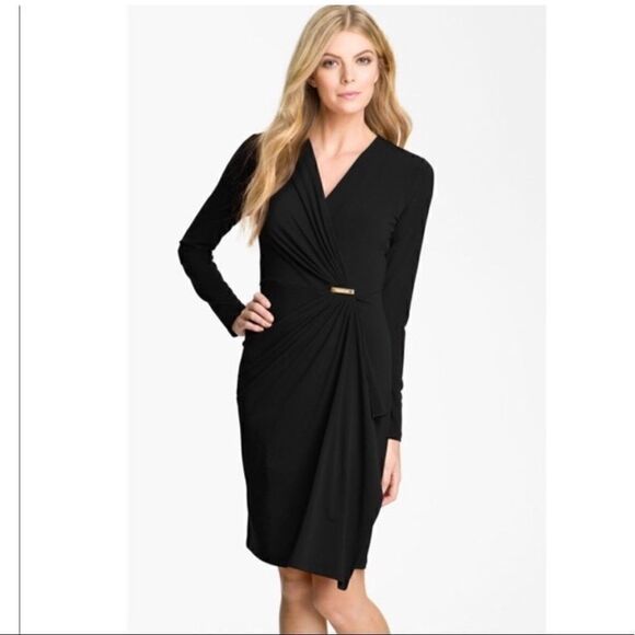 Charter Club Petite Faux-Wrap Dress, Deep Black Size PXL - Picture 1 of 11